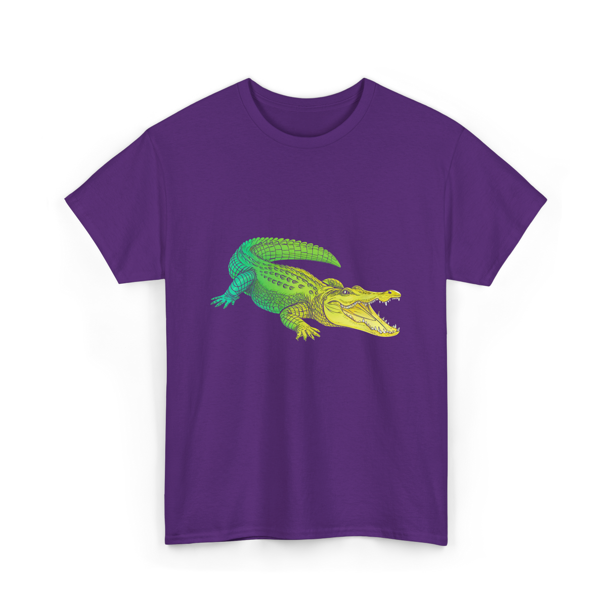 Colorful Alligator Reptile T-Shirt - Purple