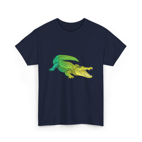 Colorful Alligator Reptile T-Shirt - Navy