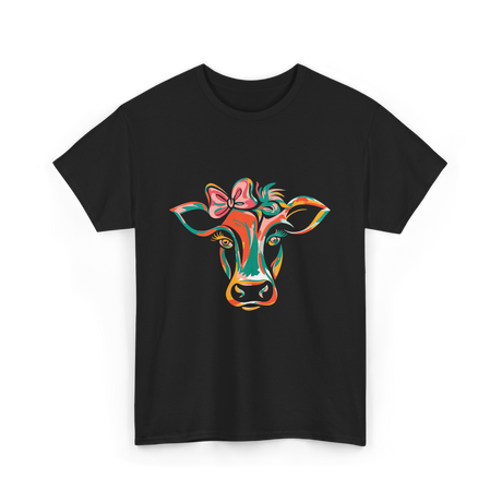 Colorful Cow Art Cow Decor T-Shirt - Black