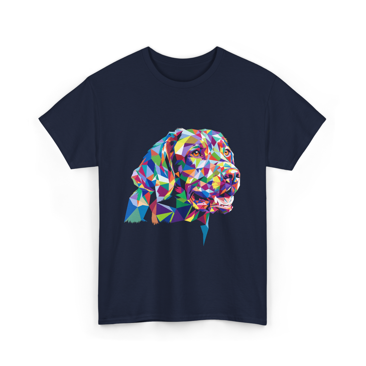 Colorful Dog Art Dog Lovers T-Shirt - Navy