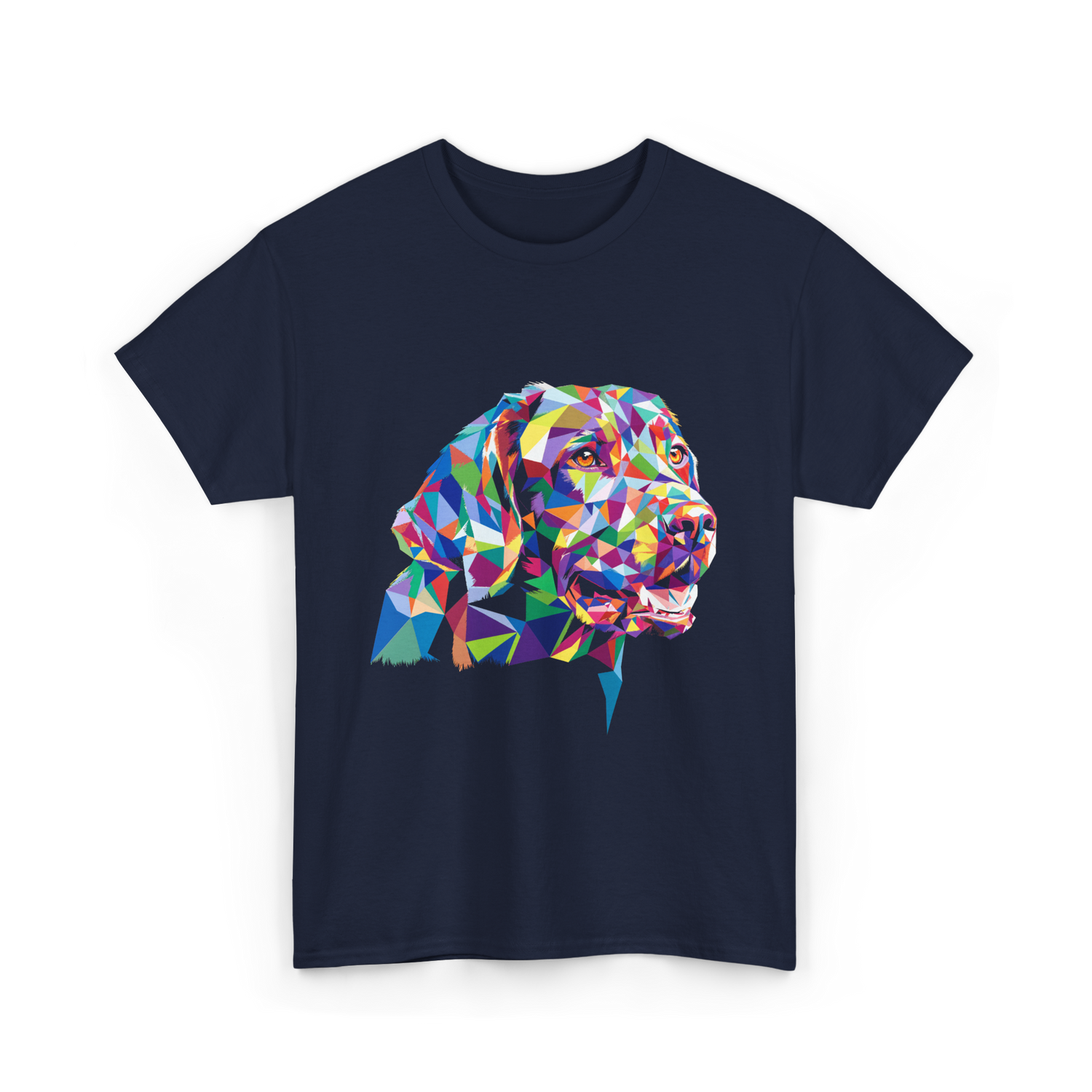 Colorful Dog Art Dog Lovers T-Shirt - Navy
