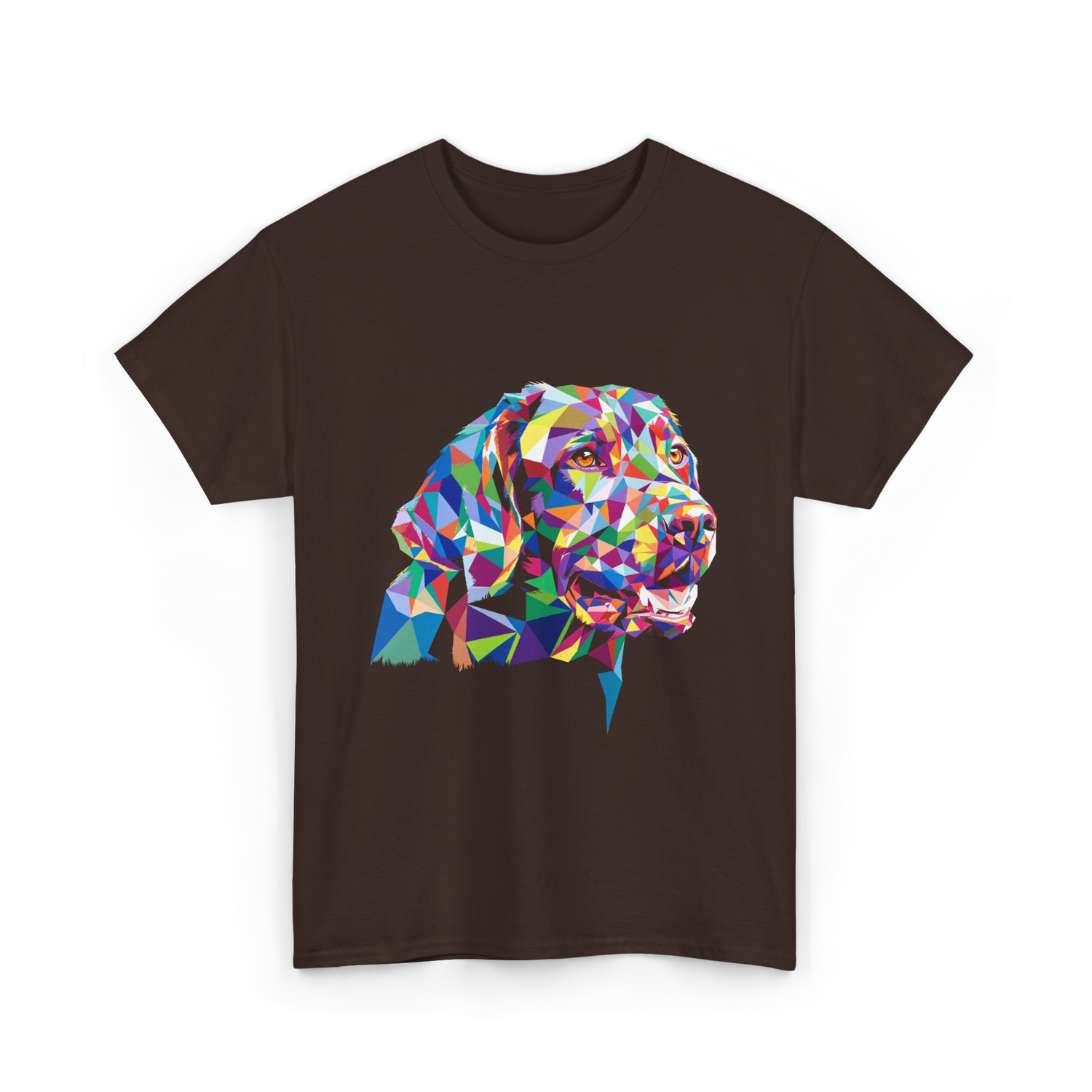 Colorful Dog Art Dog Lovers T-Shirt - Dark Chocolate