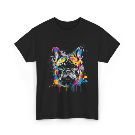 Colorful Frenchie Dog Lover T-Shirt - Black