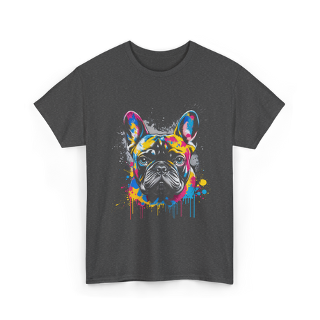Colorful Frenchie Dog Lover T-Shirt - Dark Heather