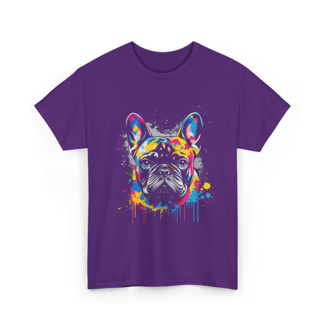 Colorful Frenchie Dog Lover T-Shirt - Purple