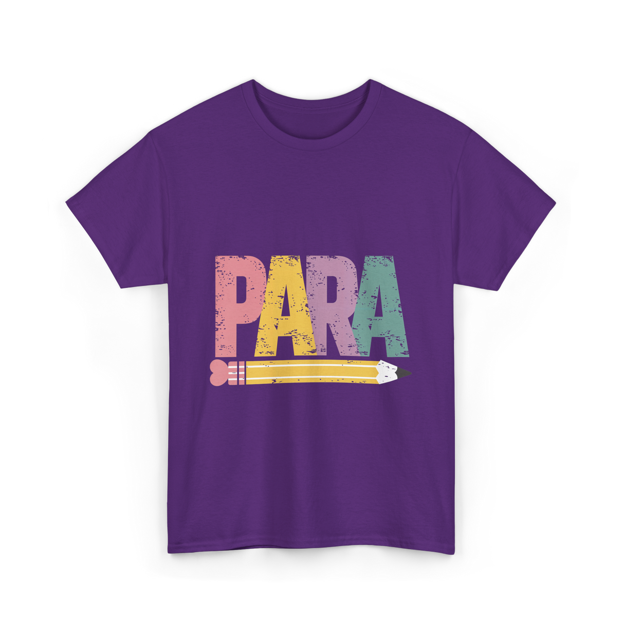 Colorful PARA Pencil Paraprofessional T-Shirt - Purple