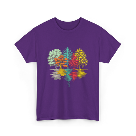 Colorful Trees Nature Wildlife T-Shirt - Purple