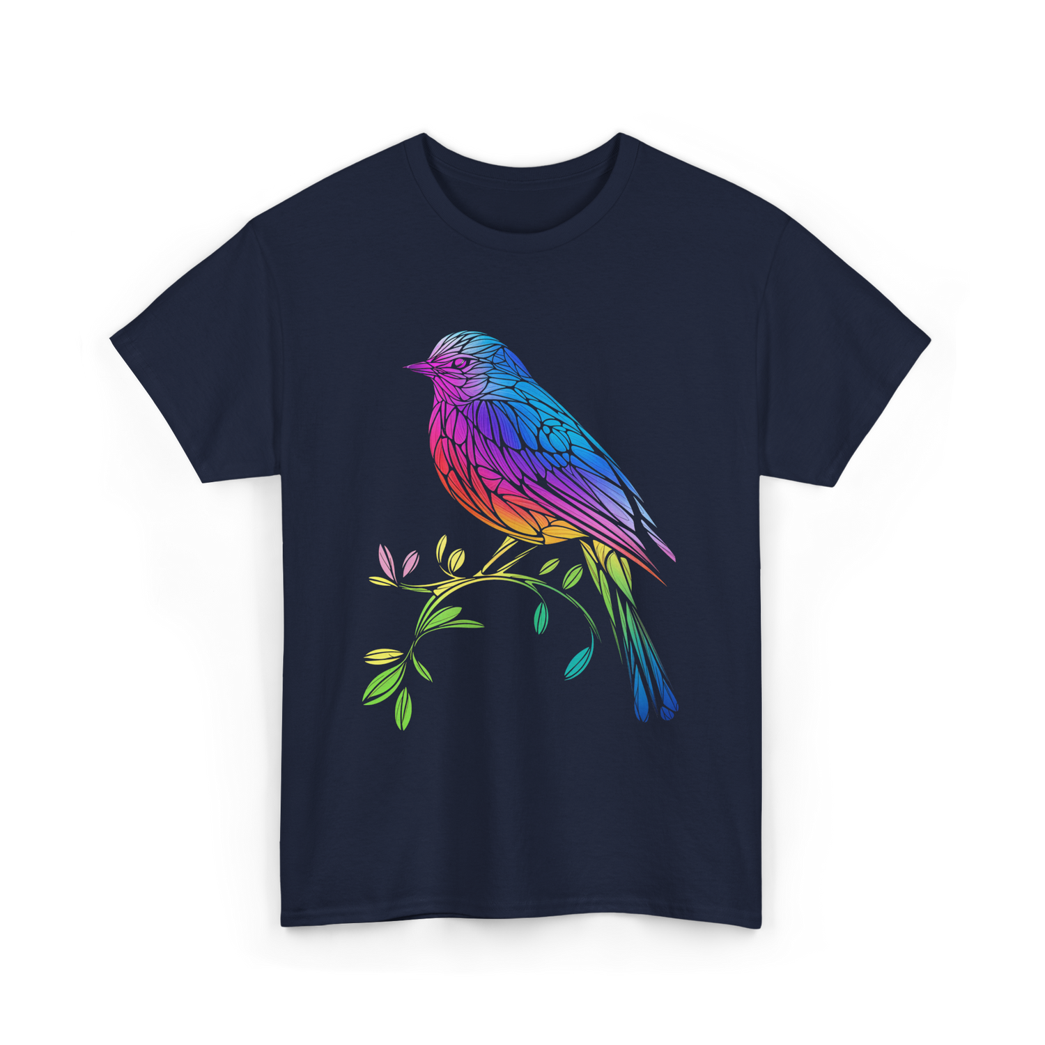 Colourful Bird Birdwatching T-Shirt - Navy