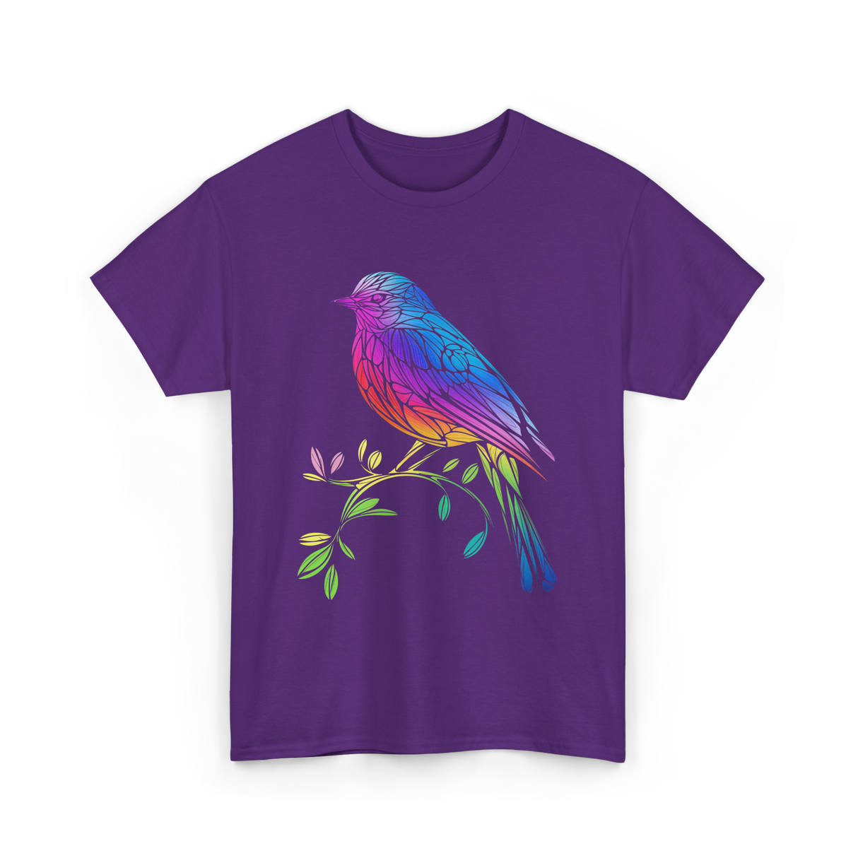 Colourful Bird Birdwatching T-Shirt - Purple