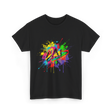 Colourful Paint Splash Art T-Shirt - Black