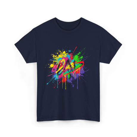 Colourful Paint Splash Art T-Shirt - Navy
