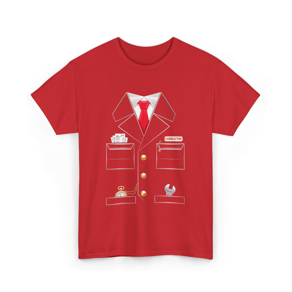 Conductor Costume Train Conductor T-Shirt - Red