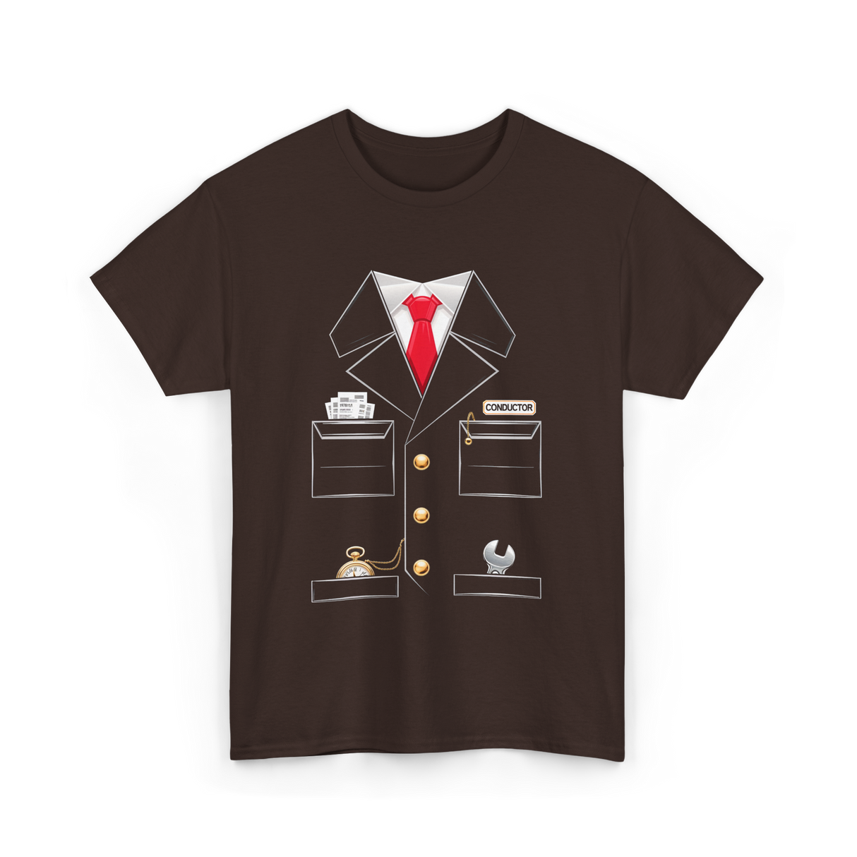 Conductor Costume Train Conductor T-Shirt - Dark Chocolate