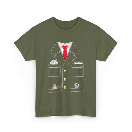 Conductor Costume Train Conductor T-Shirt - Military Green