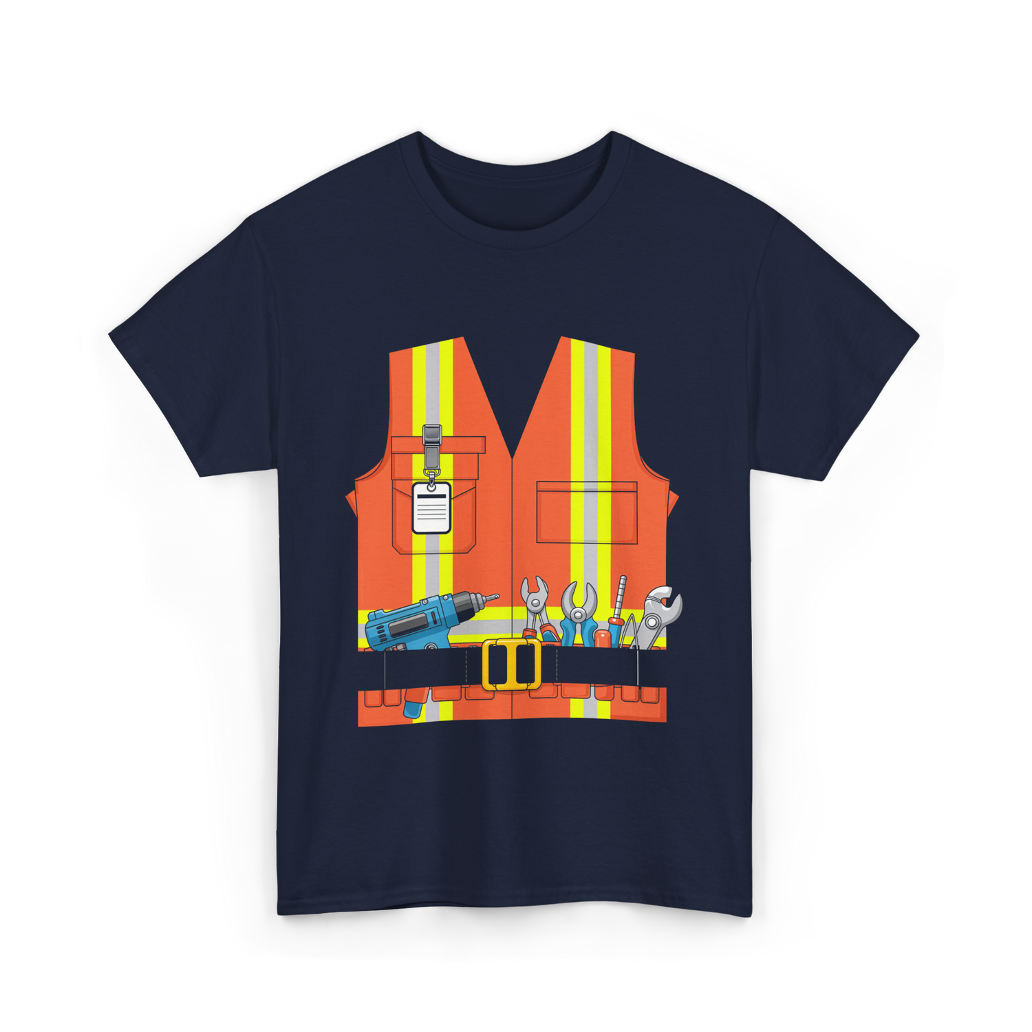Construction Worker Costume Tools T-Shirt - Navy