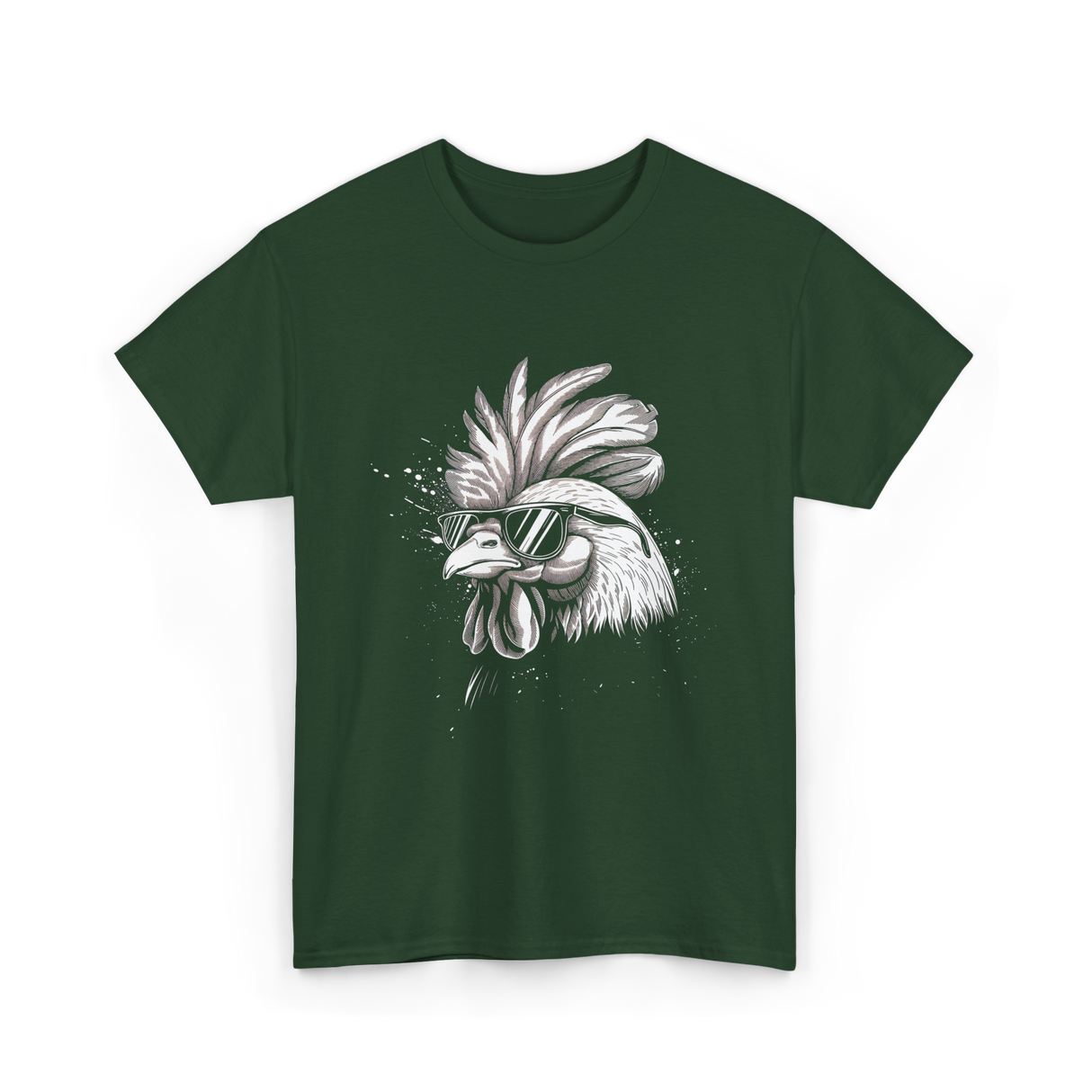 Cool Chicken Urban Art Chicken T-Shirt - Forest Green