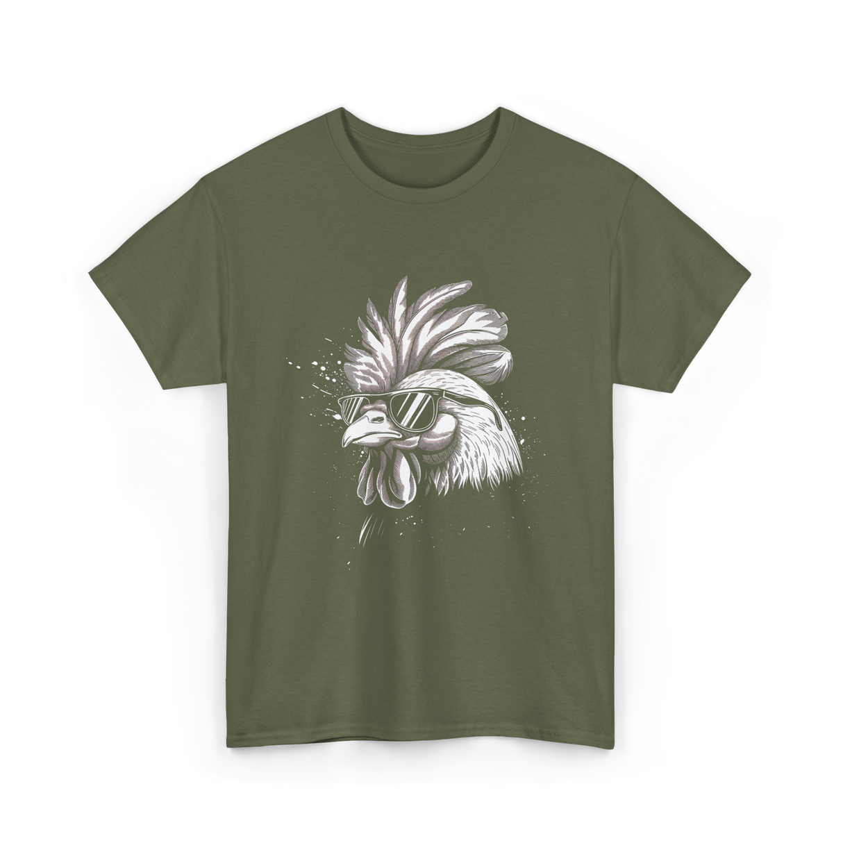 Cool Chicken Urban Art Chicken T-Shirt - Military Green