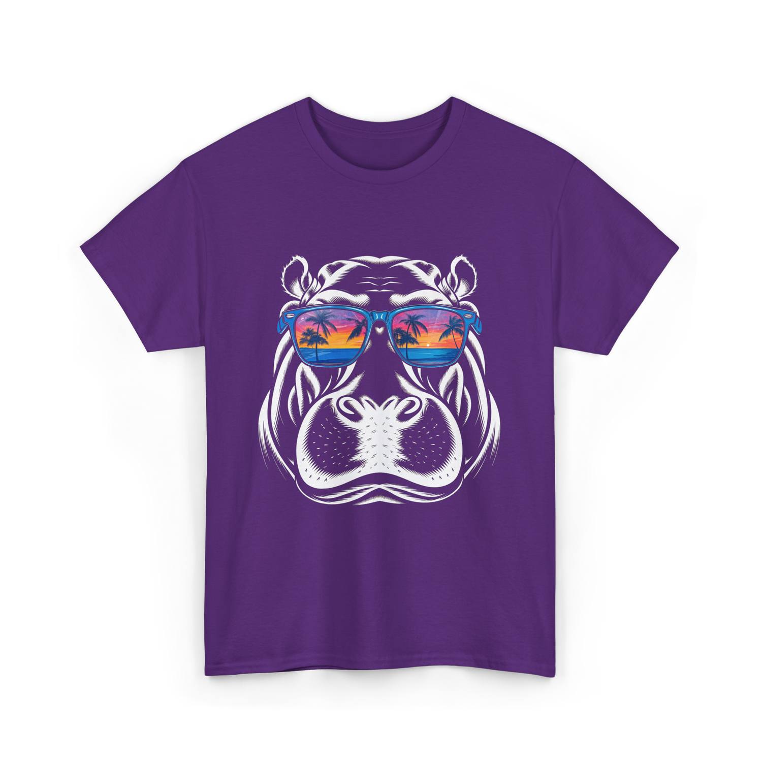 Cool Hippopotamus Hippo Animal T-Shirt - Purple