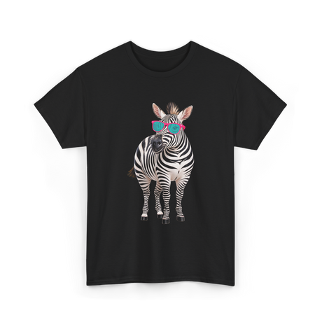 Cool Sunglasses Zebra Wildlife T-Shirt - Black