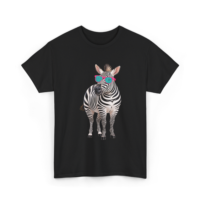 Cool Sunglasses Zebra Wildlife T-Shirt - Black