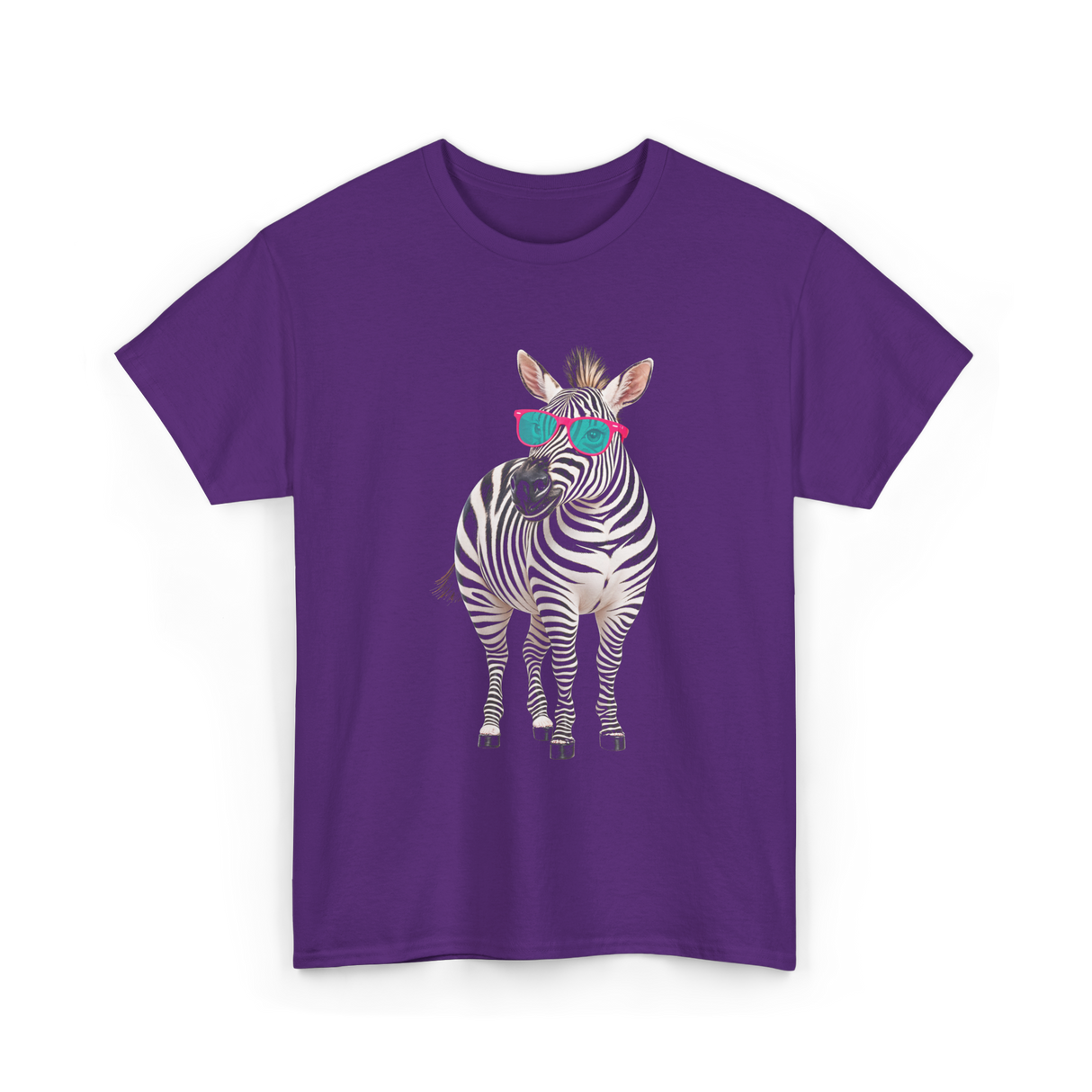 Cool Sunglasses Zebra Wildlife T-Shirt - Purple