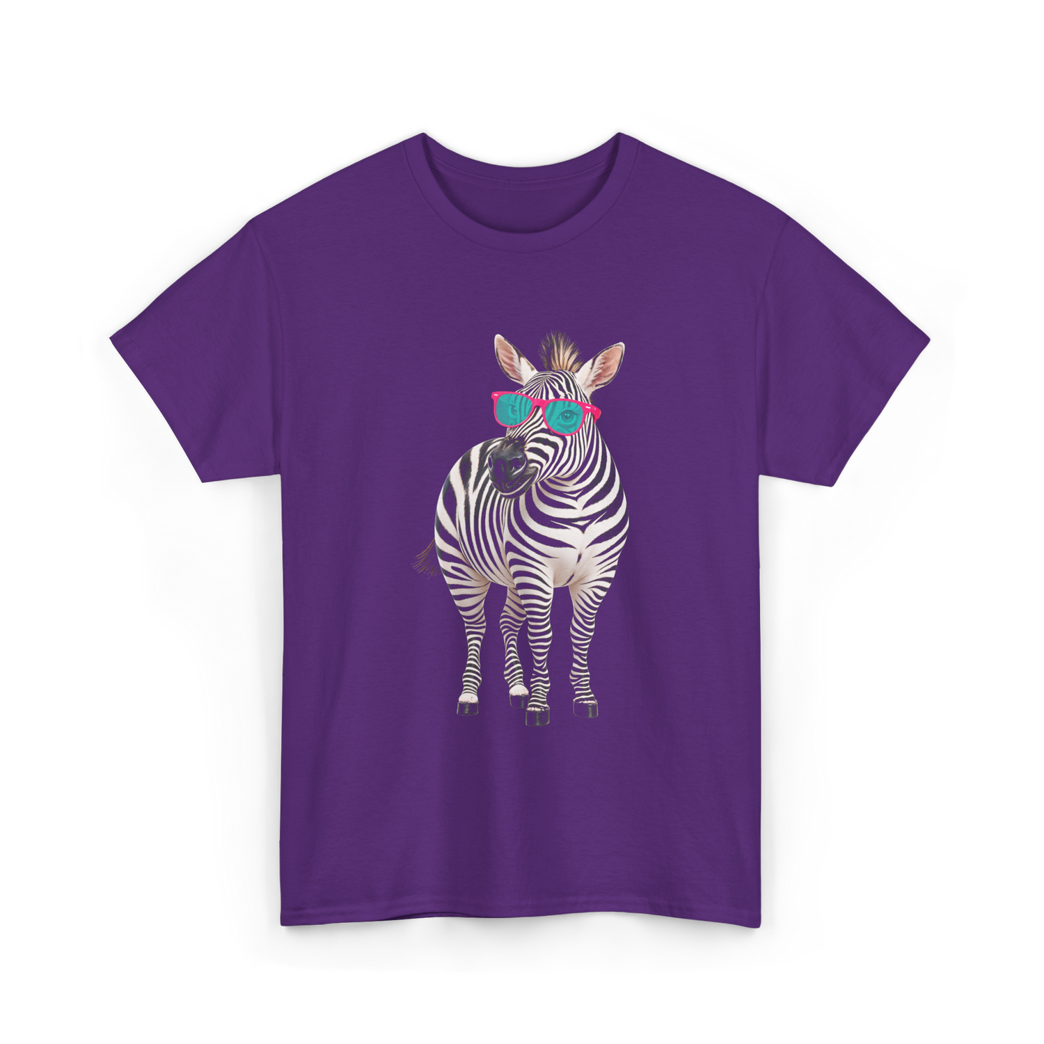 Cool Sunglasses Zebra Wildlife T-Shirt - Purple