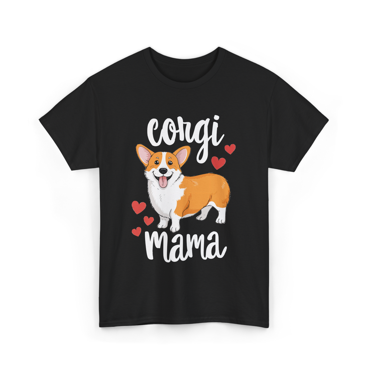 Corgi Mama Corgi Dog T-Shirt - Black