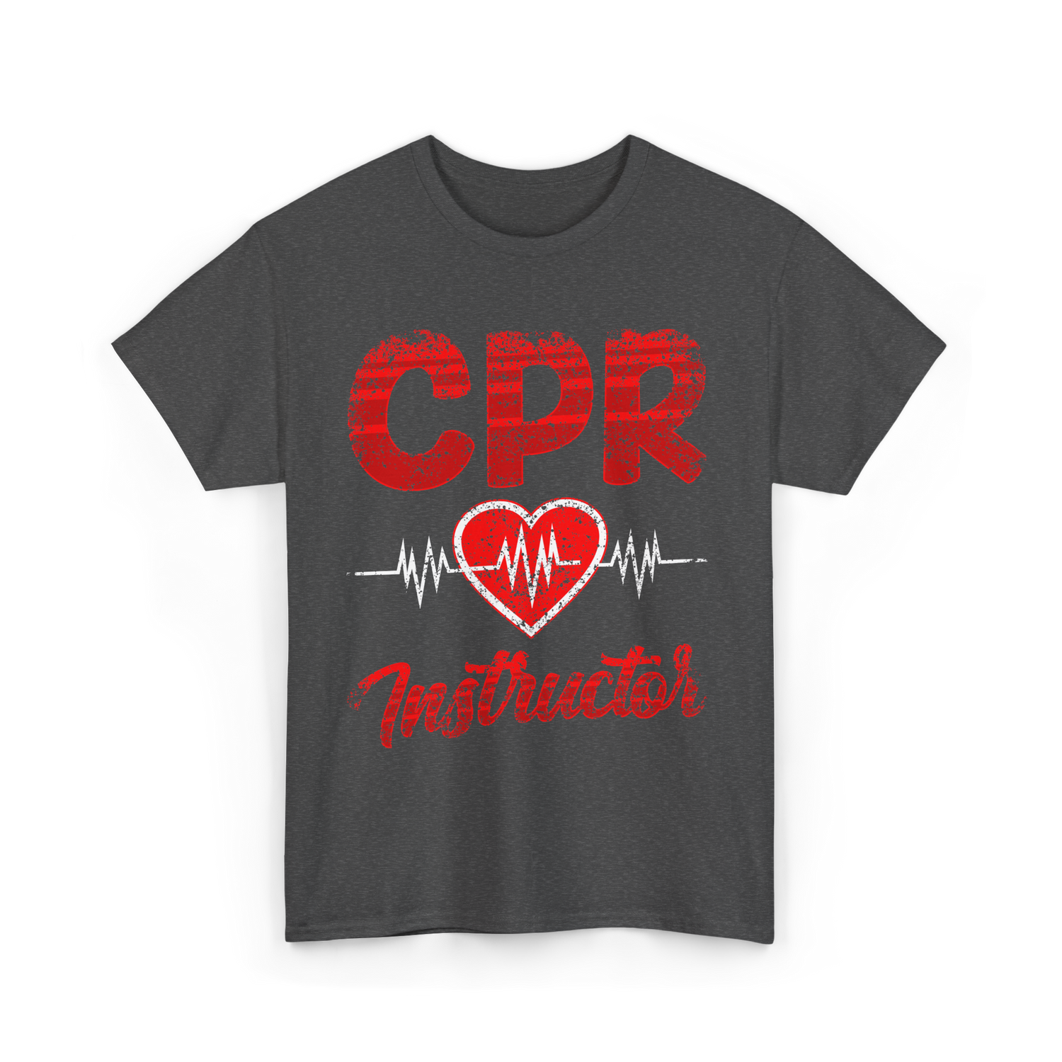 CPR Instructor Heart T-Shirt - Dark Heather