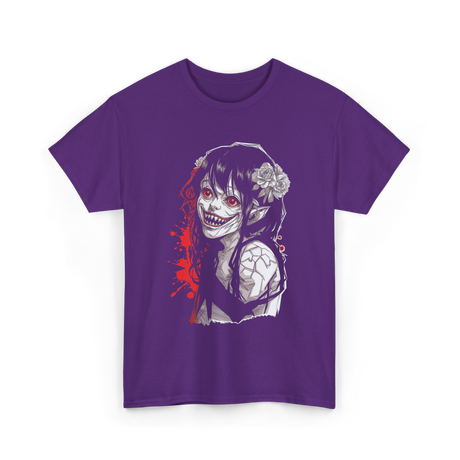 Creepy Kawaii Horror Anime T-Shirt - Purple