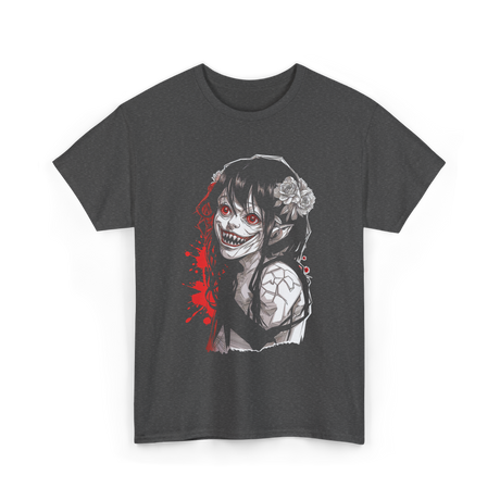 Creepy Kawaii Horror Anime T-Shirt - Dark Heather