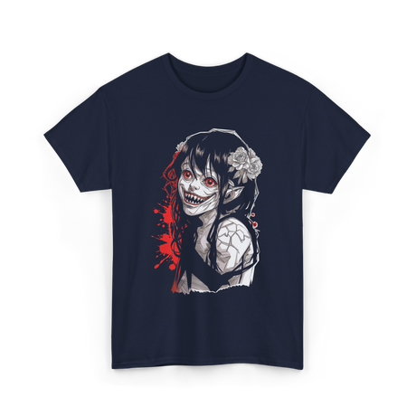 Creepy Kawaii Horror Anime T-Shirt - Navy