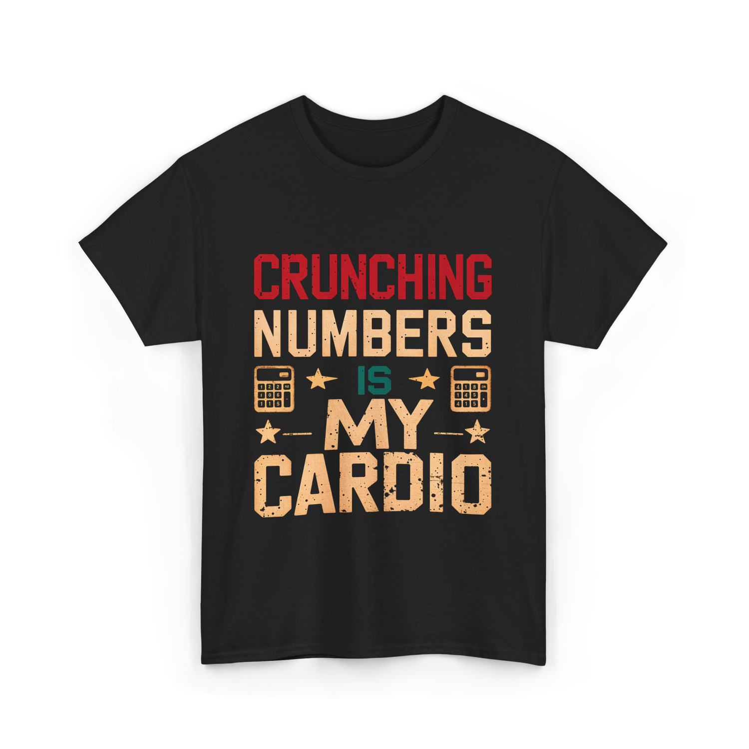 Crunching Numbers Cardio Calculator T-Shirt - Black