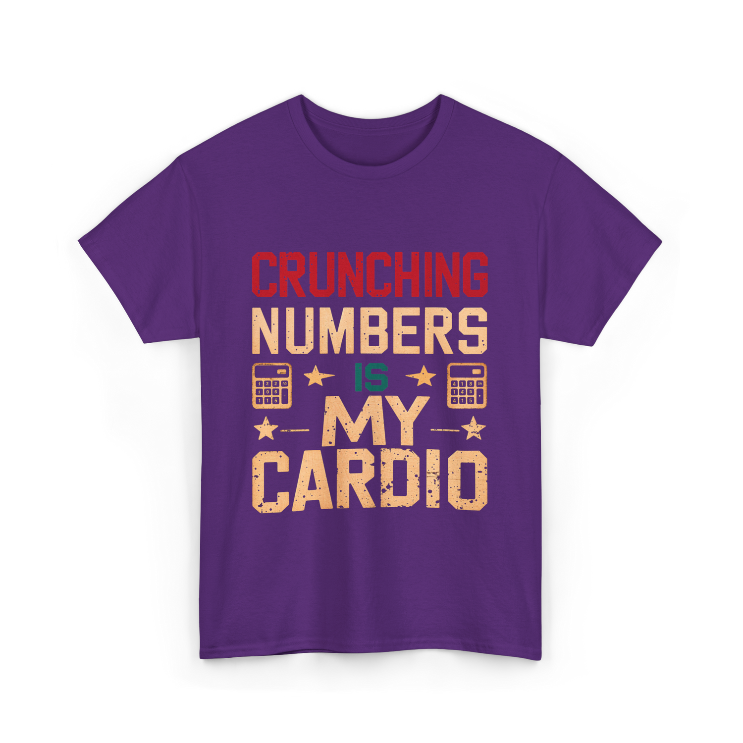 Crunching Numbers Cardio Calculator T-Shirt - Purple