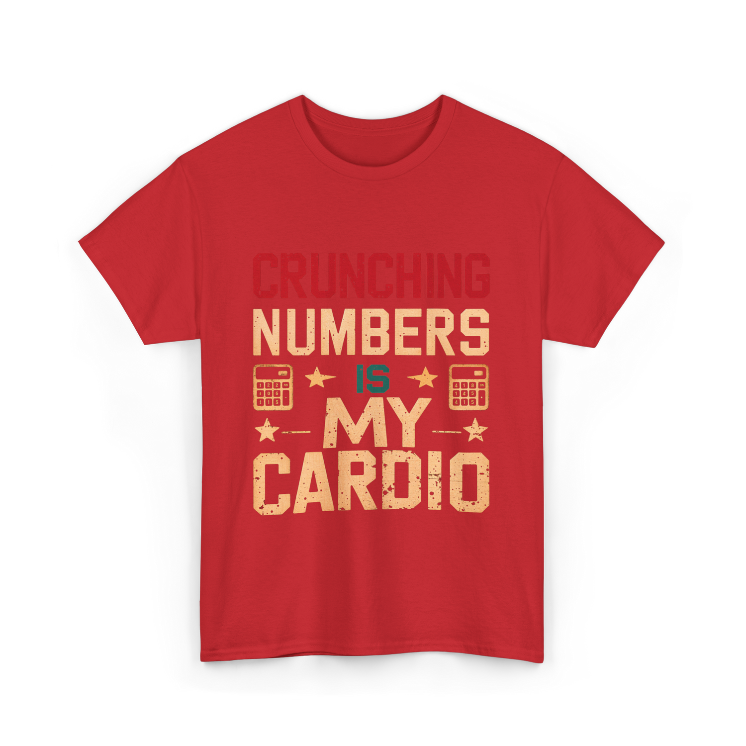 Crunching Numbers Cardio Calculator T-Shirt - Red