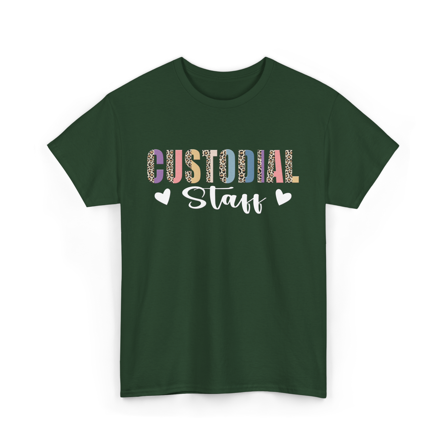 Custodial Staff Custodian Cleaning T-Shirt - Forest Green
