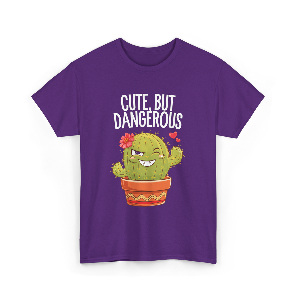 Cute But Dangerous Cactus T-Shirt - Purple