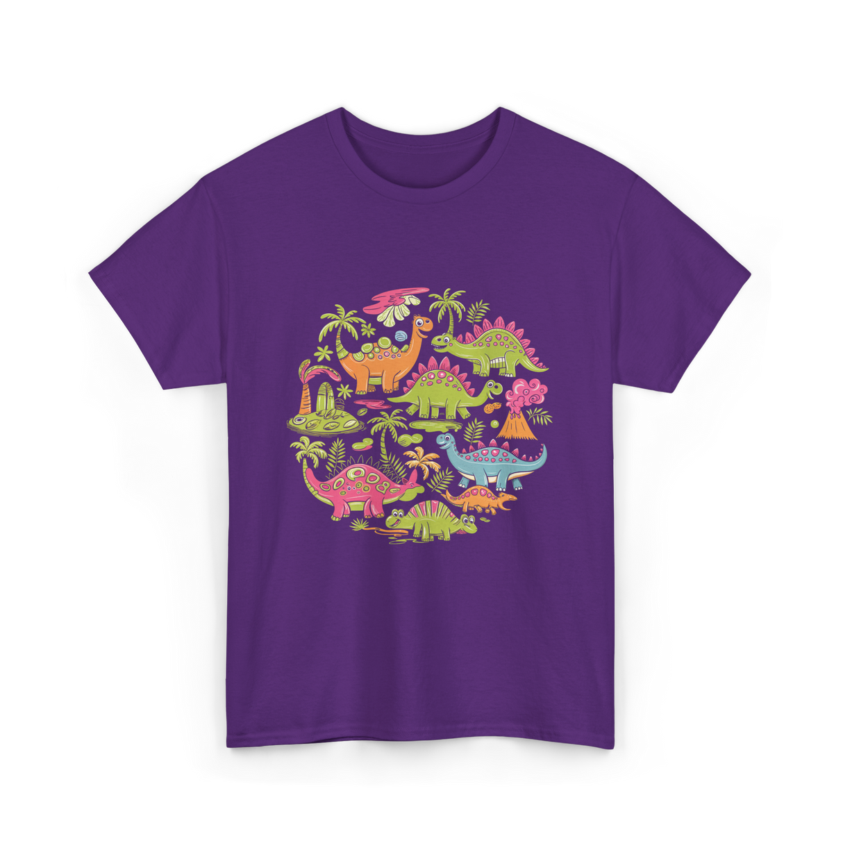 Cute Dinosaurs Dino Collection T-Shirt - Purple