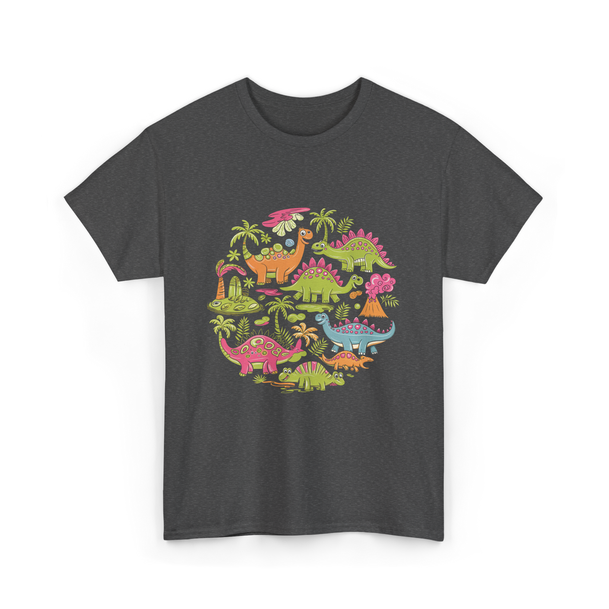 Cute Dinosaurs Dino Collection T-Shirt - Dark Heather