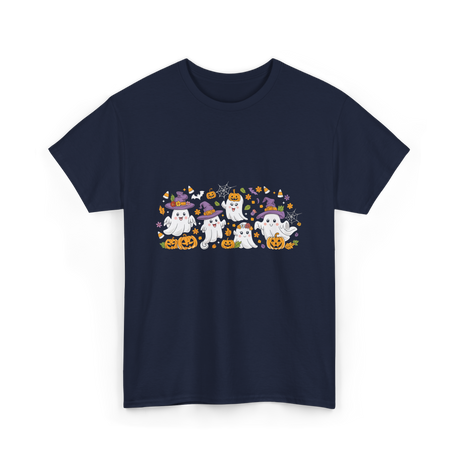 Cute Halloween Ghosts Halloween T-Shirt - Navy