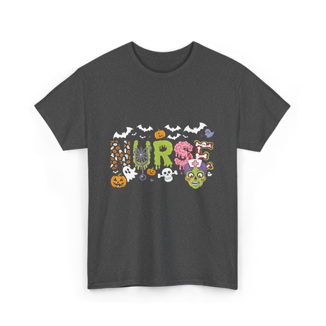 Cute Nurse Halloween Zombie Nurse T-Shirt - Dark Heather