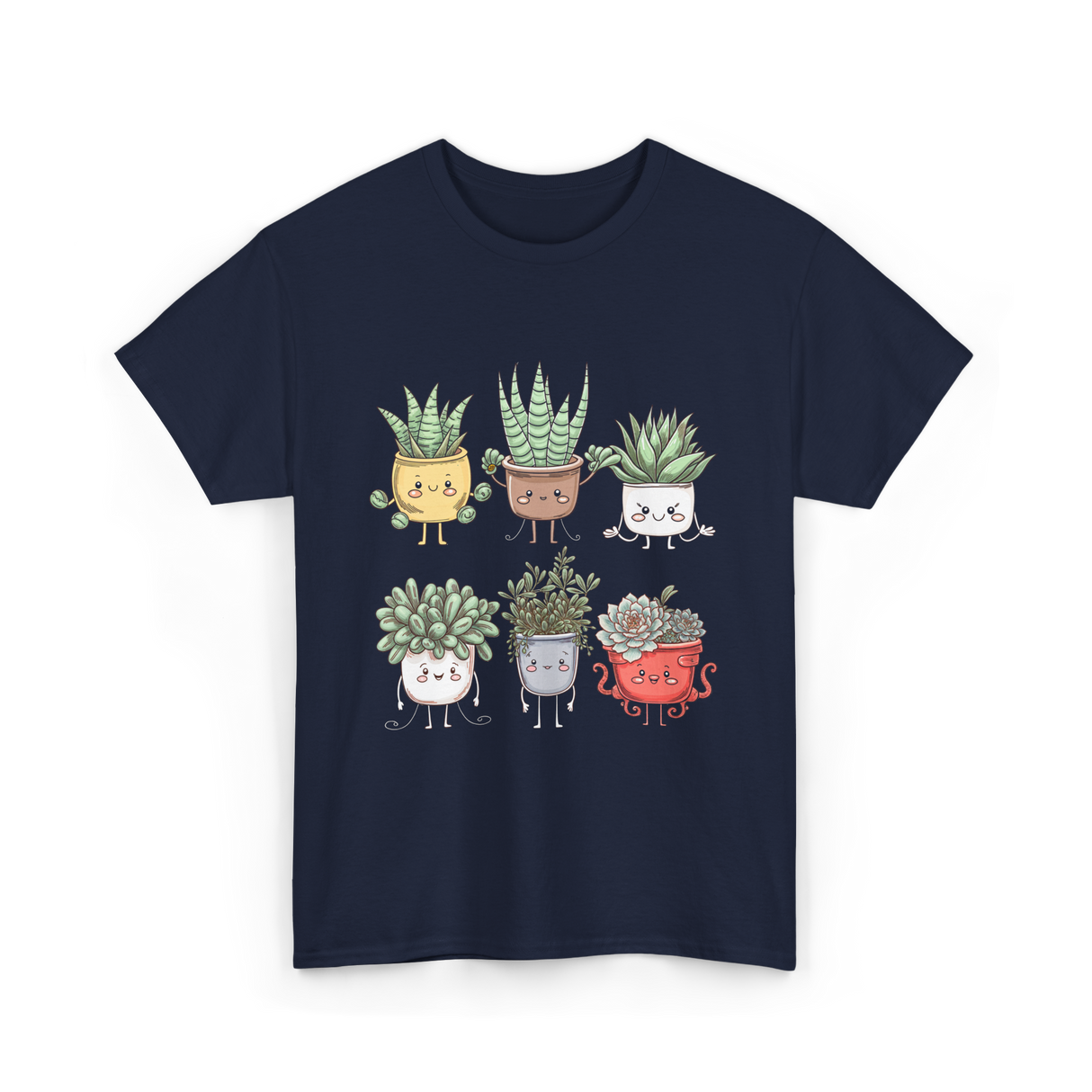 Cute Plant Friends Gardening Plants T-Shirt - Navy