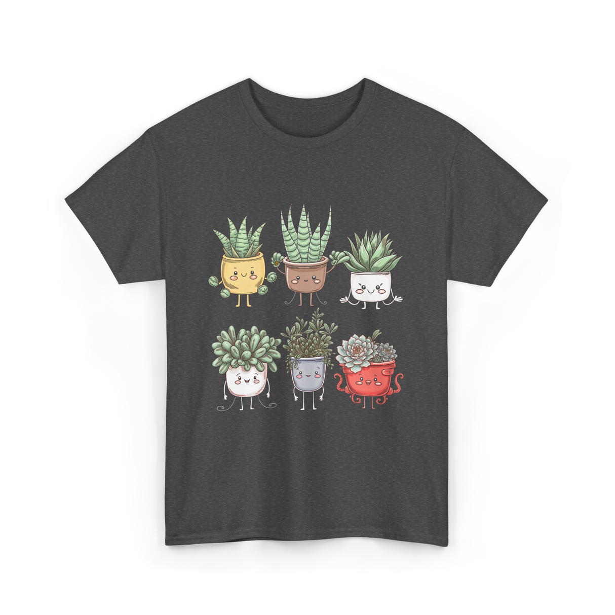 Cute Plant Friends Gardening Plants T-Shirt - Dark Heather