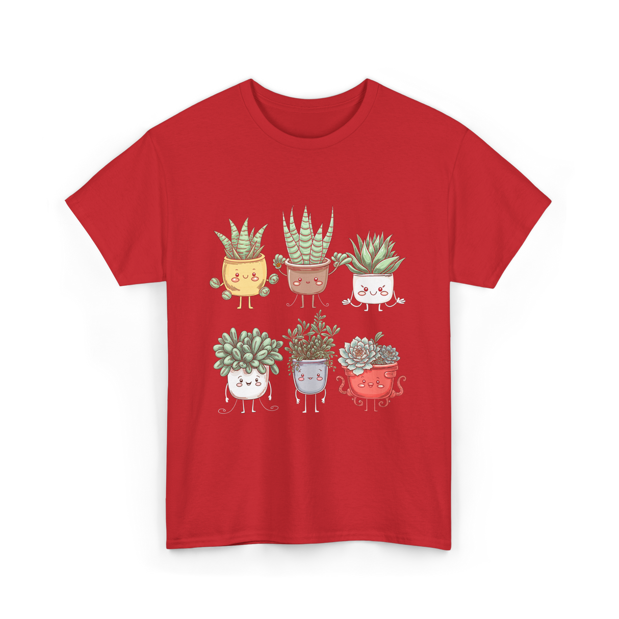 Cute Plant Friends Gardening Plants T-Shirt - Red