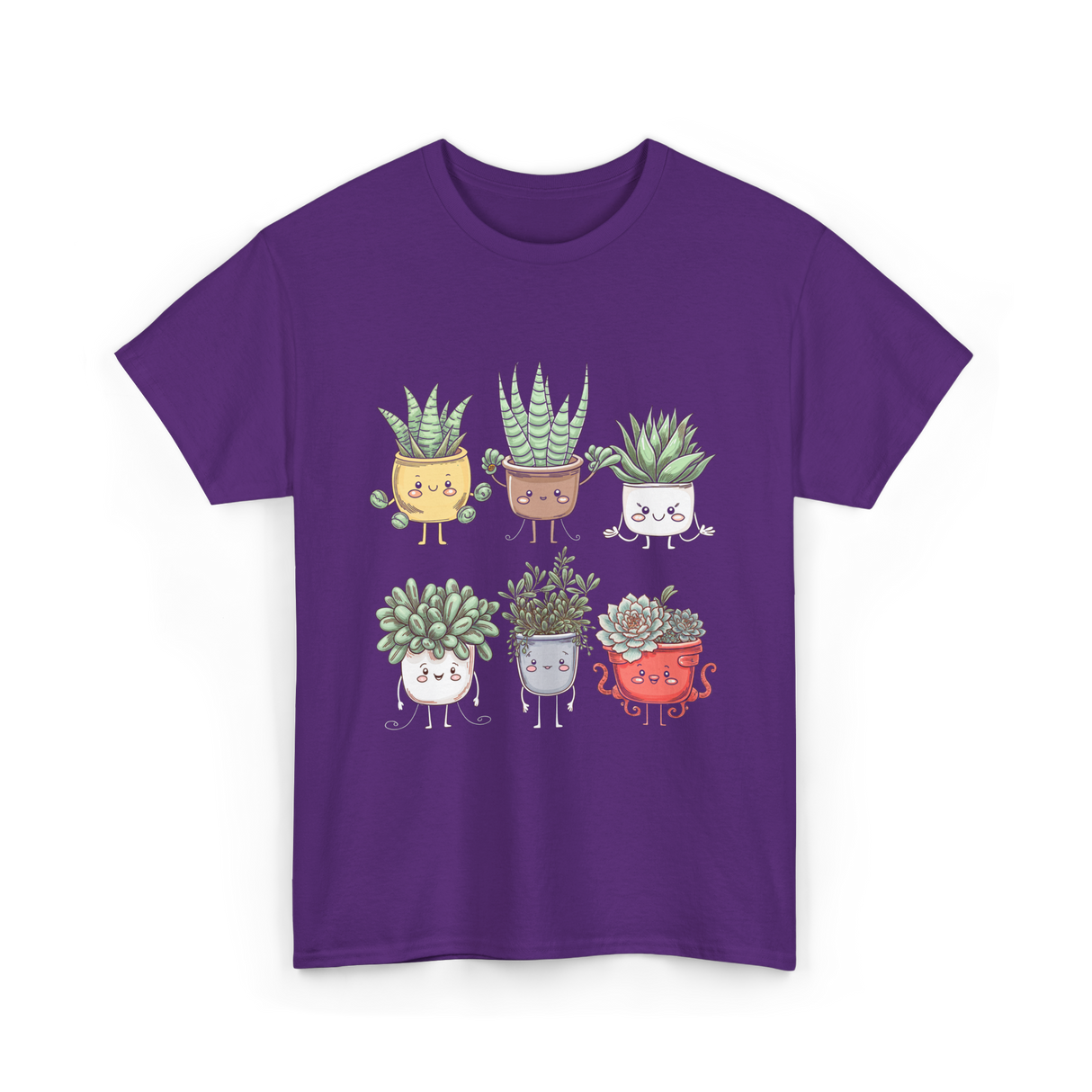Cute Plant Friends Gardening Plants T-Shirt - Purple