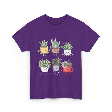 Cute Plant Friends Gardening Plants T-Shirt - Purple