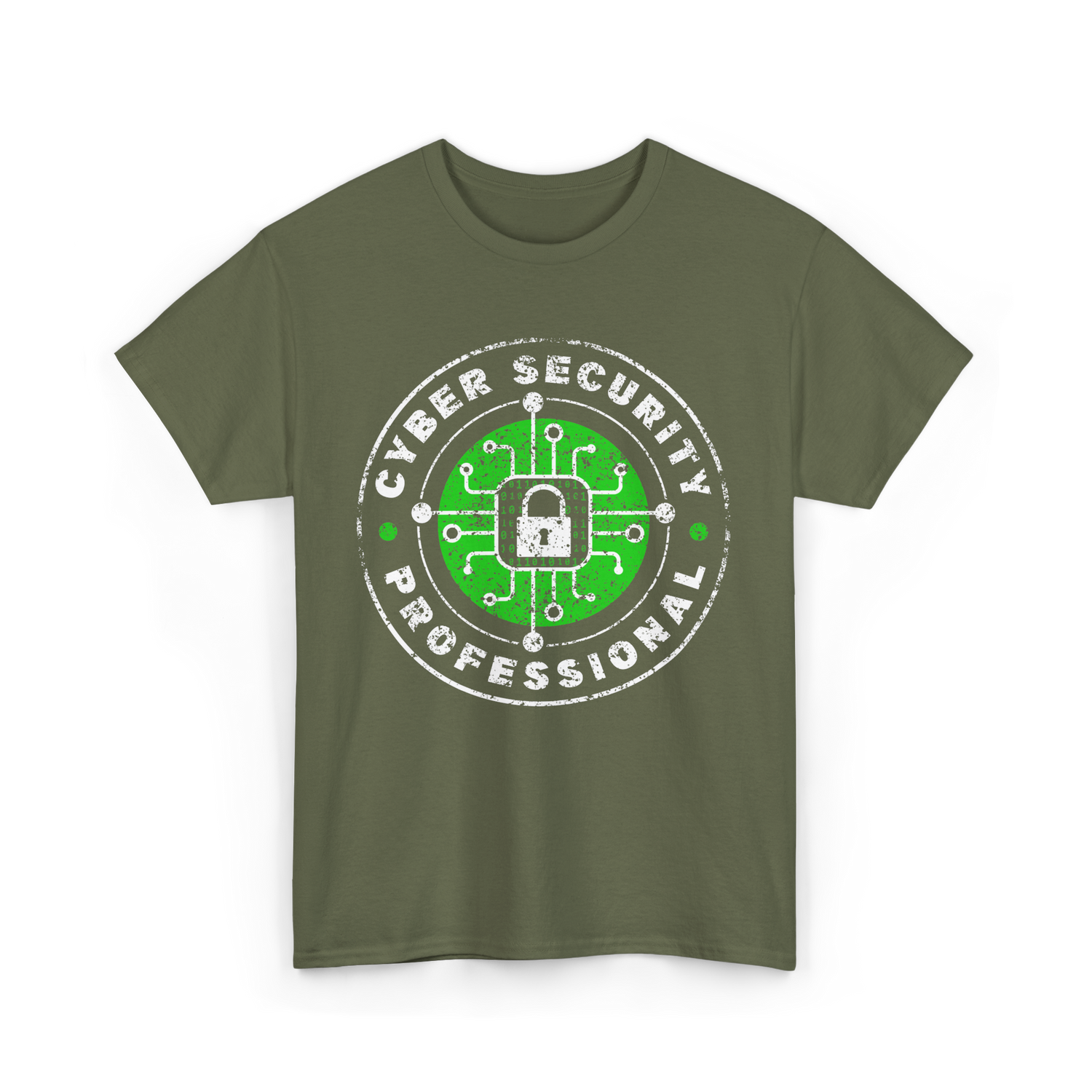 Cyber Security Professional Cybersecurity T-Shirt - Military Green