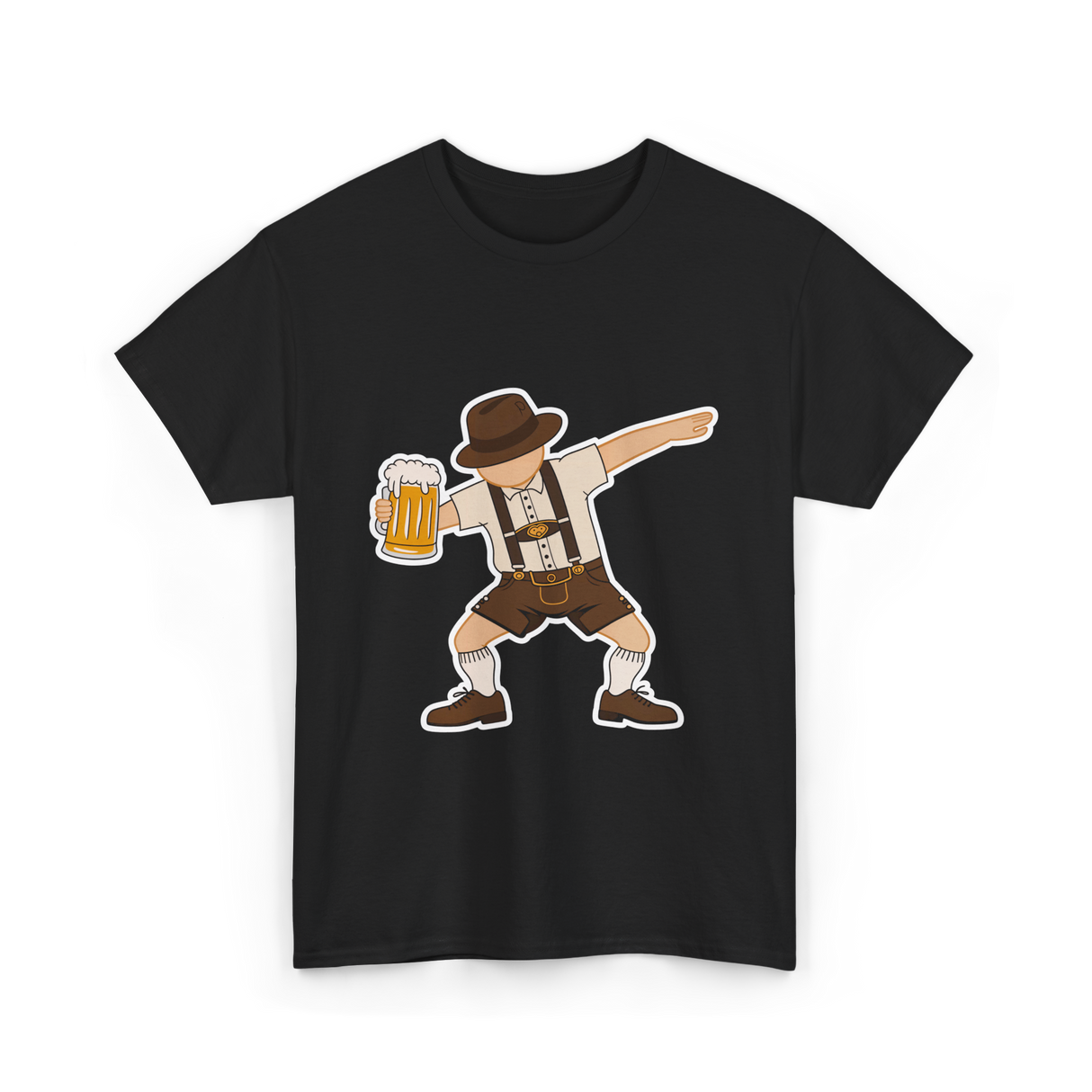 Dabbing German Man Oktoberfest Beer T-Shirt - Black