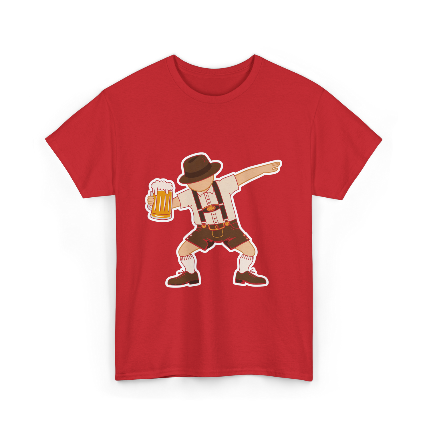Dabbing German Man Oktoberfest Beer T-Shirt - Red