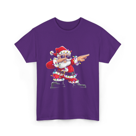 Dabbing Santa Claus Christmas Santa T-Shirt - Purple