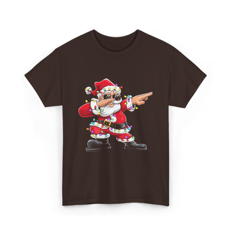 Dabbing Santa Claus Christmas Santa T-Shirt - Dark Chocolate